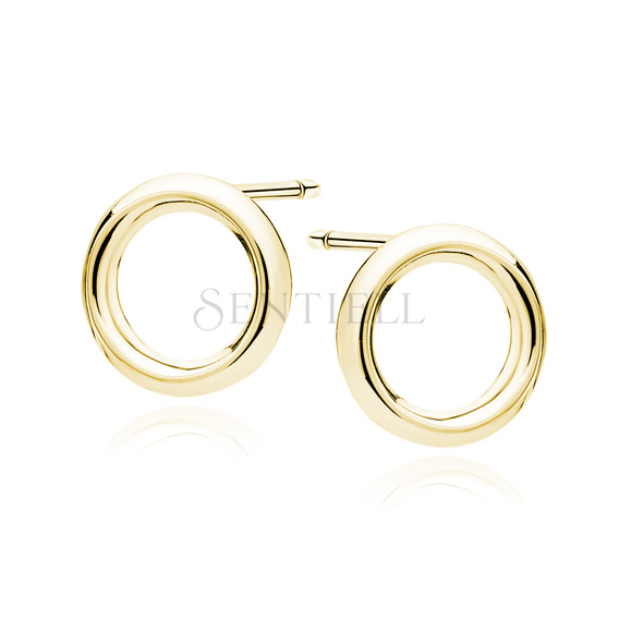 Silver (925) delicate gold-plated earrings - circles