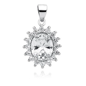 Silver (925) pendant white zirconia