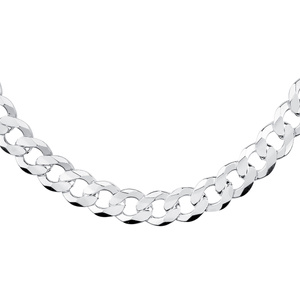 Silver (925) diamond-cut chain - curb extra flat rhodium-plated Ø 350