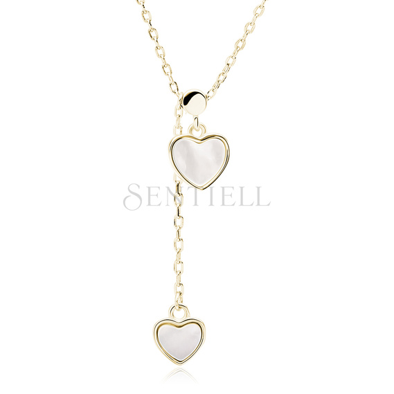 Silver (925) gold-plated necklace - heart with Nacre