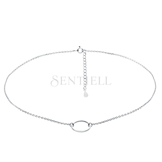 Silver (925) choker necklace with circle