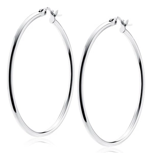 Silver (925) earrings hoops - highly polished