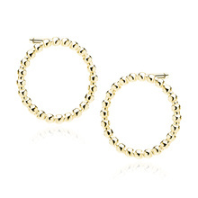 Silver (925) gold-plated earrings - circles of balls