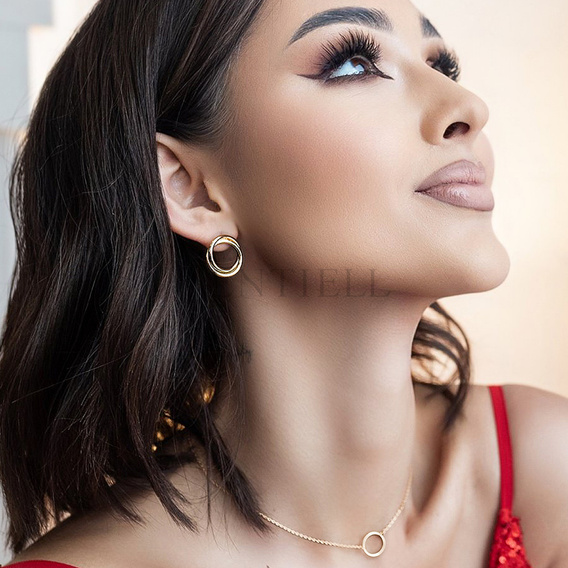 Gargantilla de plata de ley 925 chapada en oro con círculo