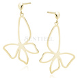 Silver (925) gold-plated earrings - butterfly