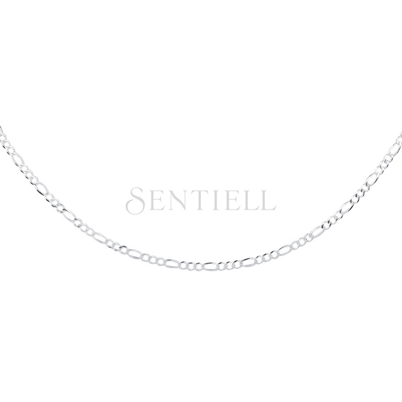 Silver (925) diamond-cut chain - figaro extra flat Ø 060 rhodium-plated