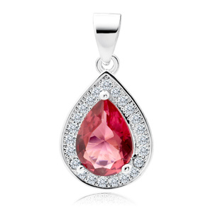 Silver (925) pendant with ruby zirconia