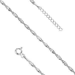 Silver (925) anklet singapur - adjustable size - rhodium plated