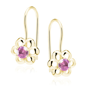 Silver (925) gold-plated Earrings pink zirconia