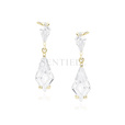 Silver (925) stylish, bridal earrings with zirconia, gold-plated