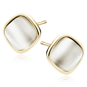 Silver (925) gold-plated earrings with ulexite