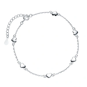 Pulsera de plata de ley 925 - corazones