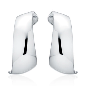 Silver (925) earrings - plain twisted silver