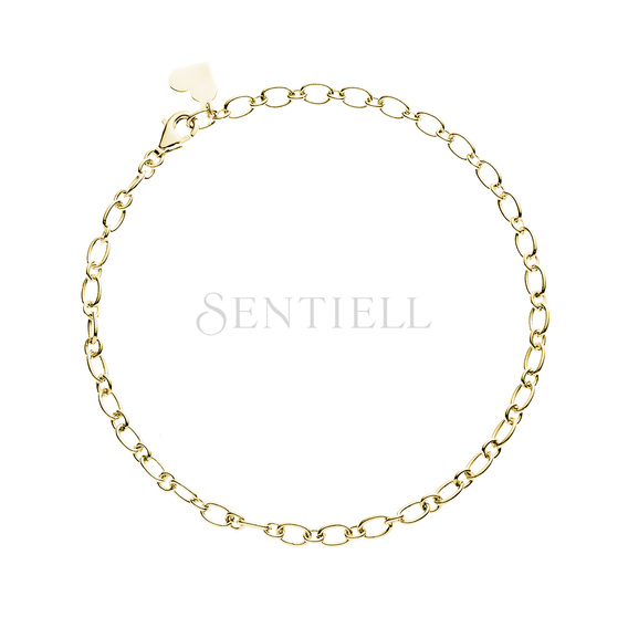 Pulsera de plata de ley 925 chapada en oro - corazón