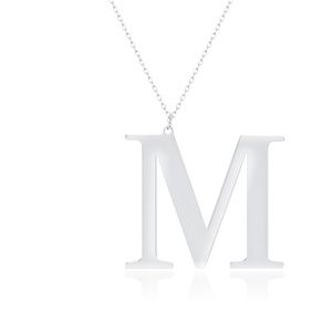 Silver (925) necklace - letter M