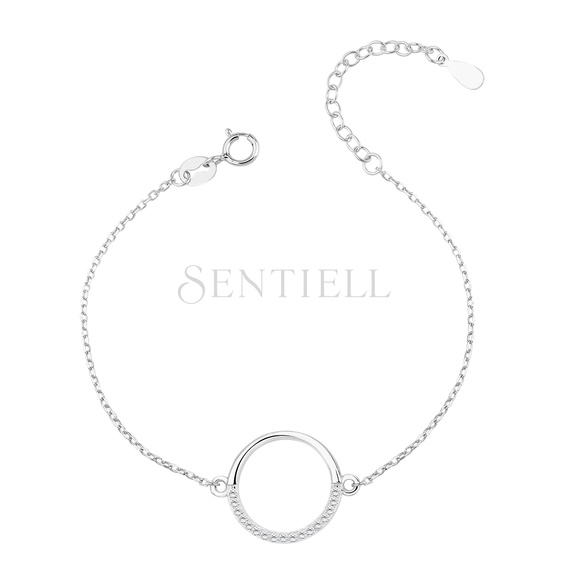 Silver (925) bracelet - cirlce with zirconia