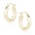 Silver (925) earrings hoops - highly polished, gold-plated