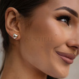 Silver (925) gold-plated earrings - heart