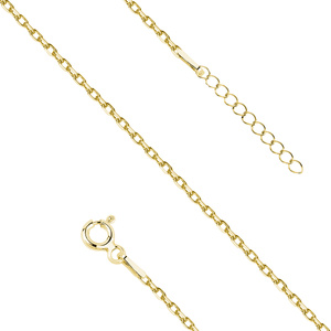 Silver (925) anklet diamond cut anchor gold-plated chain