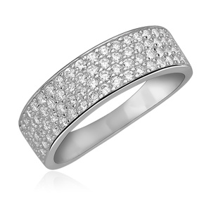 Silver (925) elegant ring with white zirconia