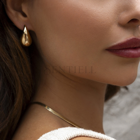 Silver (925) drop-shaped gold-plated earrings - 25mm