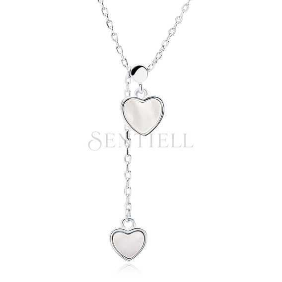 Silver (925) necklace - heart with Nacre