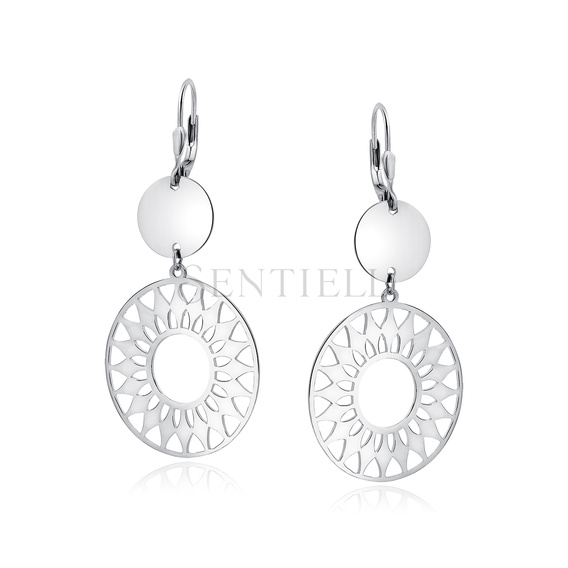 Silver (925) earrings - mandala with circle