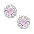 Silver (925) earrings with light pink zirconia