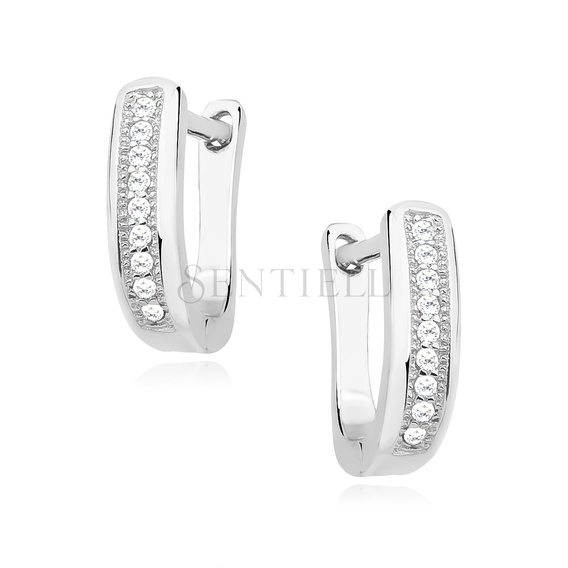 Silver (925) earrings white zirconia