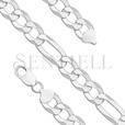 Silver (925) diamond-cut chain - figaro extra flat Ø 250 rhodium-plated