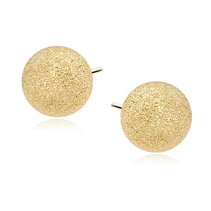 Silver (925) earrings diamond-cut balls - gold-plated 8mm