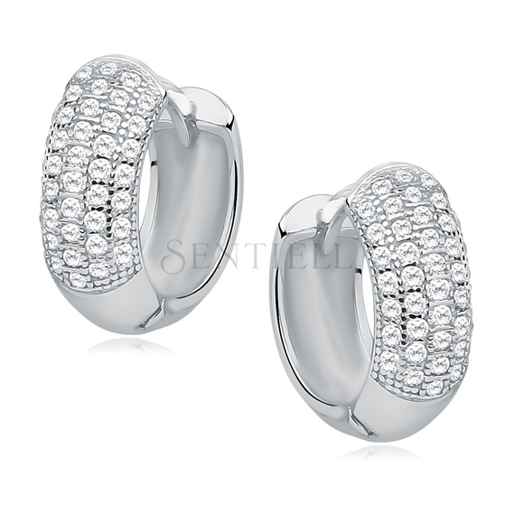 Silver (925) earrings hoop with zirconia