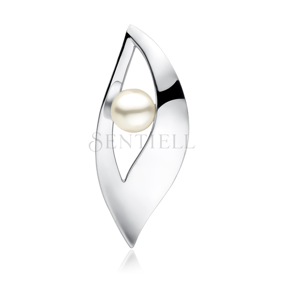 Colgante elegante de plata de ley 925 con perla