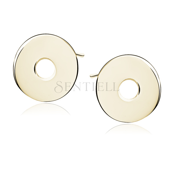 Silver (925) earrings celebrity, gold- plated circles