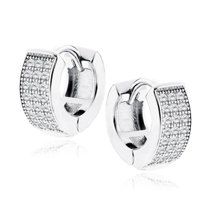 Silver (925) earrings hoop with zirconia
