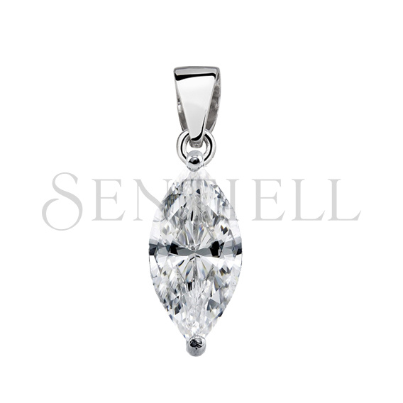 Silver (925) pendant marquise white zirconia