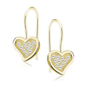 Silver (925) gold-plated heart earrings with zirconia