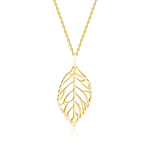 Silver (925) gold-plated necklace - leaf