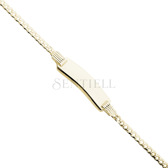 Silver gold-plated bracelet with a tag - adjusted length