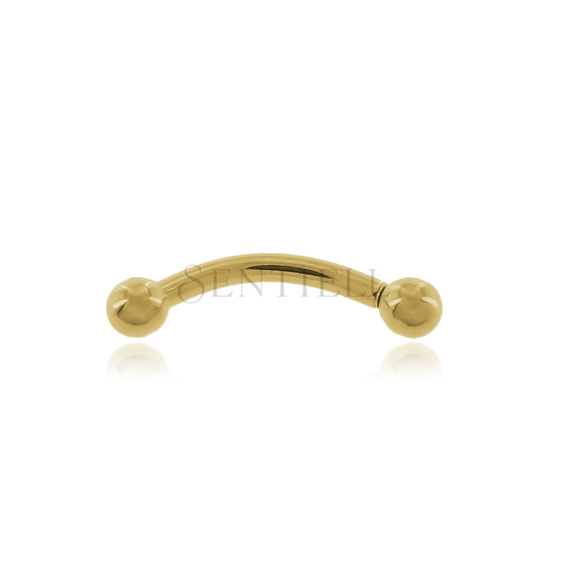 Stainless steel (316L) banana piercing for eyebrow - golden balls