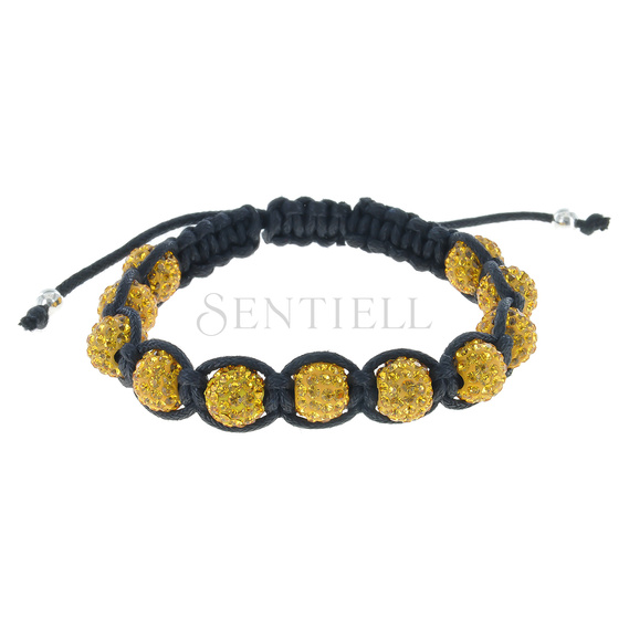 Rope bracelet (925) yellow 11 disco balls