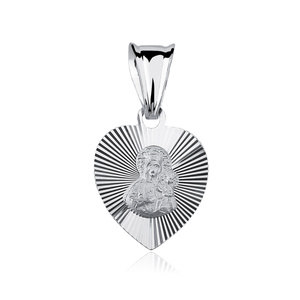 Colgante corazón Plata de ley 925 Virgen María / Virgen Negra