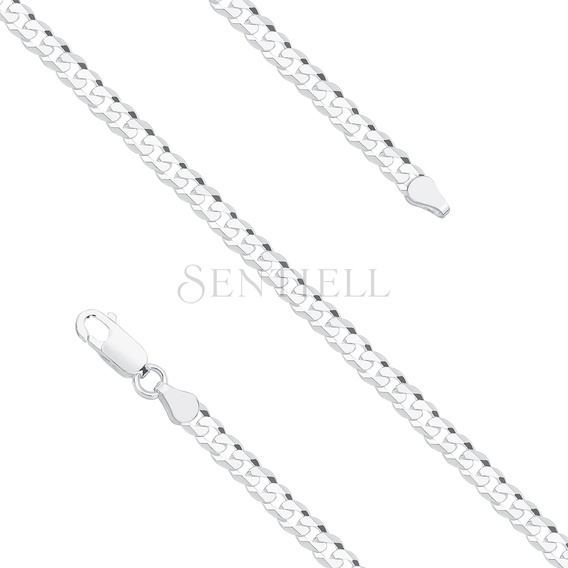 Silver (925) diamond-cut bracelet - curb extra flat Ø 100