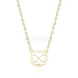 Silver (925) gold-plated necklace - clover / hearts in a circle