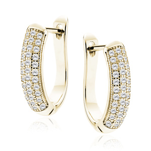 Silver (925) gold-plated earrings white zirconia