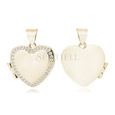 Silver (925) polished gold-plated pendant - heart shaped locket