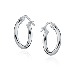 Silver (925) earrings hoops - highly polished