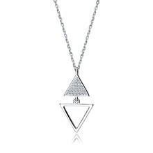 Silver (925) necklace - triangles with zirconias