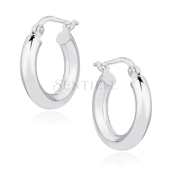 Silver (925) earrings hoops - highly polished