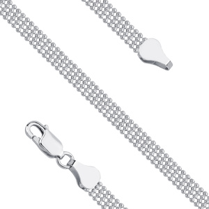 Silver (925) ball chain necklace rhodium-plated